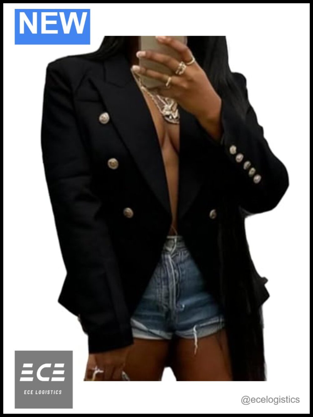Women's Camo Blazer Jacket Long Sleeve Double Breasted Cropped Coat